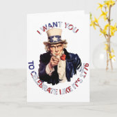 Oom Sam, ik wil dat je feest viert alsof het 1776  Kaart (Gele Bloem)