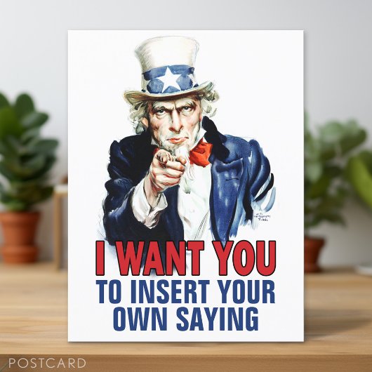Oom Sam - Ik wil dat je je aangepaste tekst opneem Briefkaart