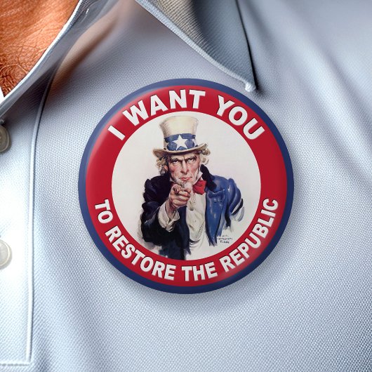 Oom Sam: IK WIL DAT JE.. Ronde Button 5,7 Cm