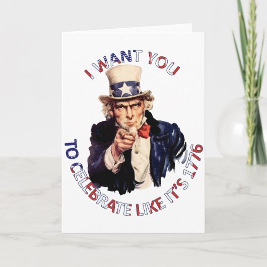 Oom Sam ik wil dat je viert zoals zijn 1776 Kaart (Voorkant)