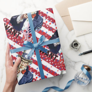 Oom Sam Ik Wil Jou Met Sterren En Strepen Cadeaupapier