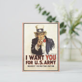 oom Sam ik wil jullie WWI Propaganda VS Briefkaart (Staand voorkant)