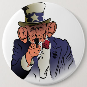 Oom Sam in kleur Ronde Button 6,0 Cm