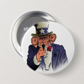 Oom Sam in kleur Ronde Button 7,6 Cm (Voorkant /achterkant)