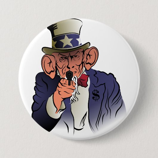 Oom Sam in kleur Ronde Button 7,6 Cm (Voorkant)