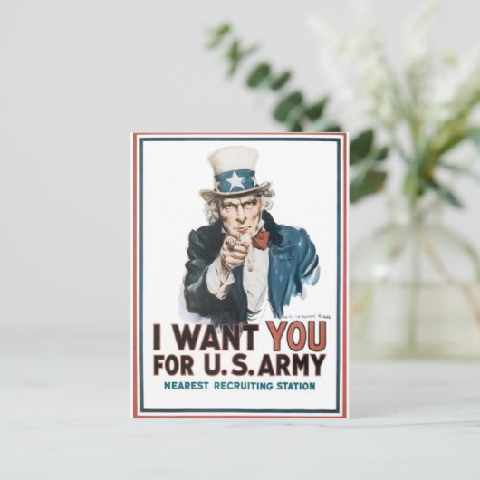 Oom Sam Poster, Amerika. Ik wil dat je... Briefkaart (Staand voorkant)