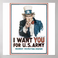Oom Sam Poster, Amerika. Ik wil je voor de V.S.