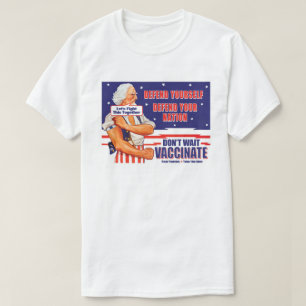 Oom Sam Retro Vaccinaat voegt je eigen slogan toe T-shirt