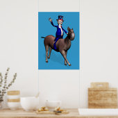 Oom Sam Riding op Donkey Poster (Keuken)