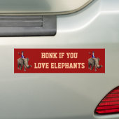 Oom Sam Riding op Elephant Bumpersticker (Op auto)