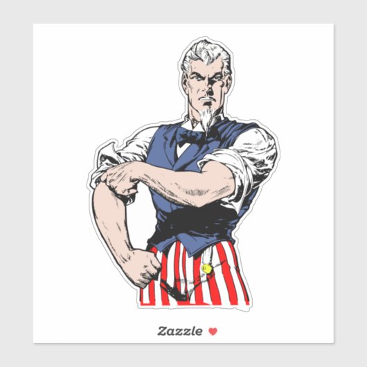 Oom Sam rolt sleeve op Sticker (Vel)
