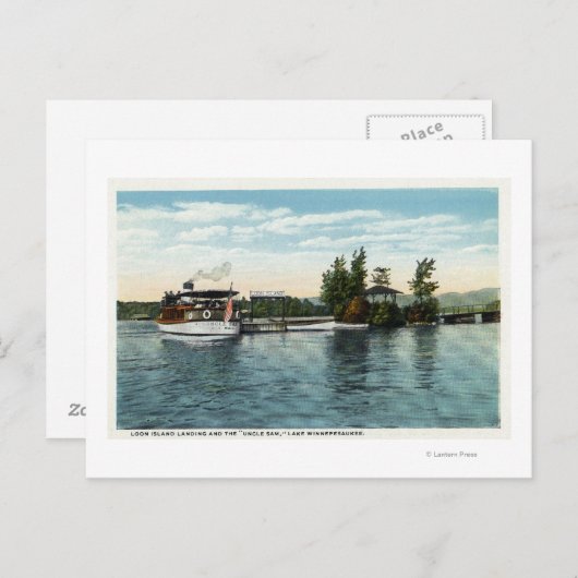 Oom Sam Steamer op het eiland Loon Briefkaart (Voorkant / Achterkant)