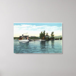 Oom Sam Steamer op het eiland Loon Canvas Afdruk
