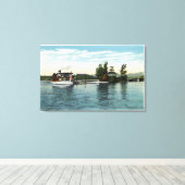 Oom Sam Steamer op het eiland Loon Canvas Afdruk (Insitu (Houten vloer))