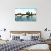 Oom Sam Steamer op het eiland Loon Canvas Afdruk (Insitu (Slaapkamer))