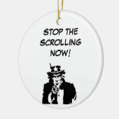 Oom Sam stopt nu met schuiven Keramisch Ornament (Links)