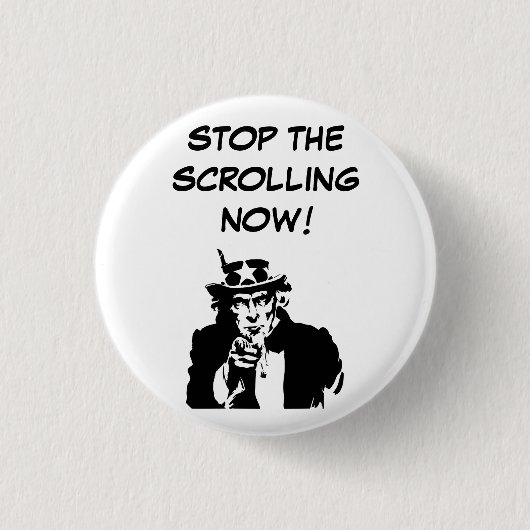 Oom Sam stopt nu met schuiven Ronde Button 3,2 Cm (Voorkant)