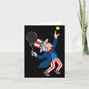 Oom Sam Tennis 4 juli patriottische jongens meisje Kaart