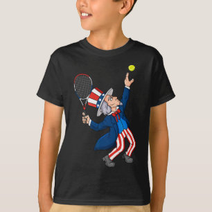 Oom Sam Tennis 4 juli Patriottische Jongens Meisje T-shirt