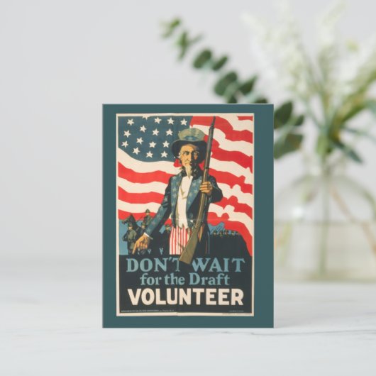  oom Sam War Briefkaart (Staand voorkant)