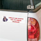Oom Sam wil dat je Arapahoe spreekt Bumpersticker (Op Truck)