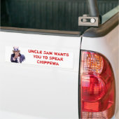 Oom Sam wil dat je Chippewa spreekt Bumpersticker (Op Truck)