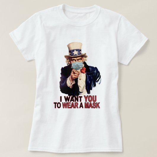 Oom Sam wil dat je een Face Mask USA Draag T-shirt (Design voorkant)