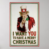 Oom Sam wil dat je een prettige kerst hebt Poster (Voorkant)