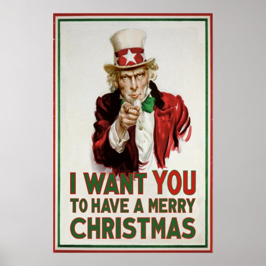 Oom Sam wil dat je een prettige kerst hebt Poster (Voorkant)