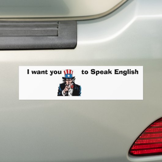 oom sam wil dat je Engels spreekt Bumpersticker (Op auto)