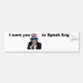 oom sam wil dat je Engels spreekt Bumpersticker (Voorkant)
