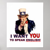 Oom Sam WIL DAT JE Engels spreekt Poster (Voorkant)