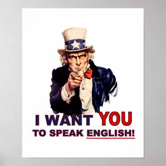 Oom Sam WIL DAT JE Engels spreekt Poster (Voorkant)