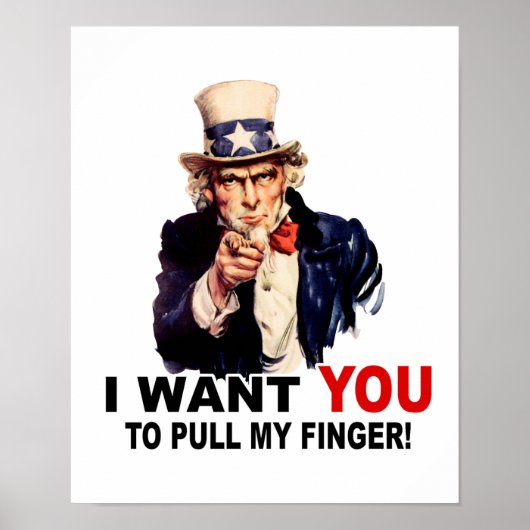 Oom Sam WIL DAT JE MIJN VINGER VERPLAATST Poster (Voorkant)