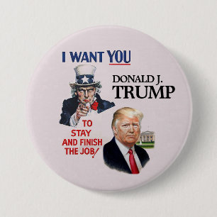 Oom Sam wil Donald Trump 2020 Ronde Button 7,6 Cm
