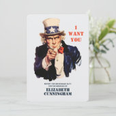 Oom Sam wil je voor de Bridesmaid-dienst Kaart (Staand voorkant)