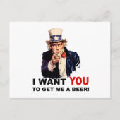 Oom Sam WILT DAT JE ME BEER KRIJGT Briefkaart (Voorkant)