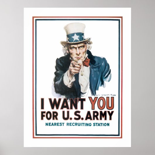 Oom Sam (wit) Poster (Voorkant)
