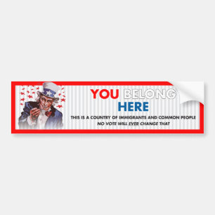 Oom Sam 'You Belong here'-Bumpersticker Bumpersticker