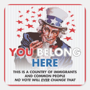 Oom Sam "You Belong here"-sticker Vierkante Sticker