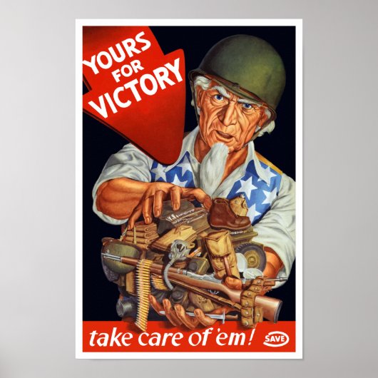Oom Sam — Yours for Victory — WWII Poster (Voorkant)