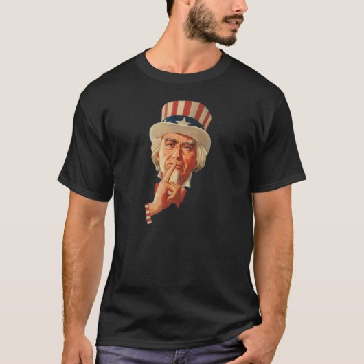 Oom Sam zegt "Shhh" T-shirt (Voorkant)