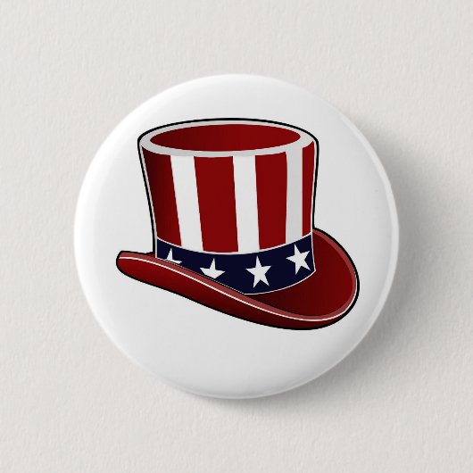 Oom Sam's Pet Patriottische Button (Voorkant)
