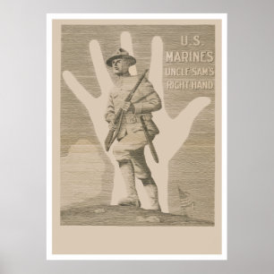 Oom Sam's rechterhand-Amerikaanse mariniers Poster