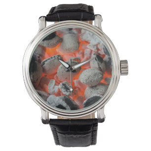 Oom Tony's BBQ Charcoal Briquettes Wrist Watch Horloge