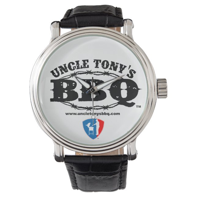 Oom Tony's BBQ Competitie Polshorloge Horloge (Voorkant)