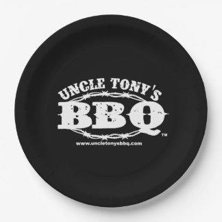 Oom Tony's BBQ Paper-Borden met Logo Papieren Bordje