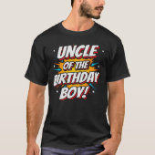 Oom van Birthday Boy Superheld Comics Party T-shirt (Voorkant)