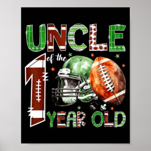 Oom Van De 1 Jaar Oude Voetbalfan 1e Verjaardag Poster