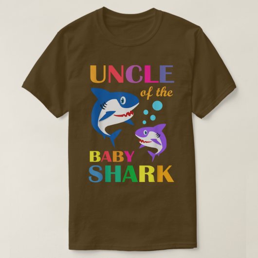 Oom van de Baby Birthday Shark oom Shark Chris T-shirt (Design voorkant)
